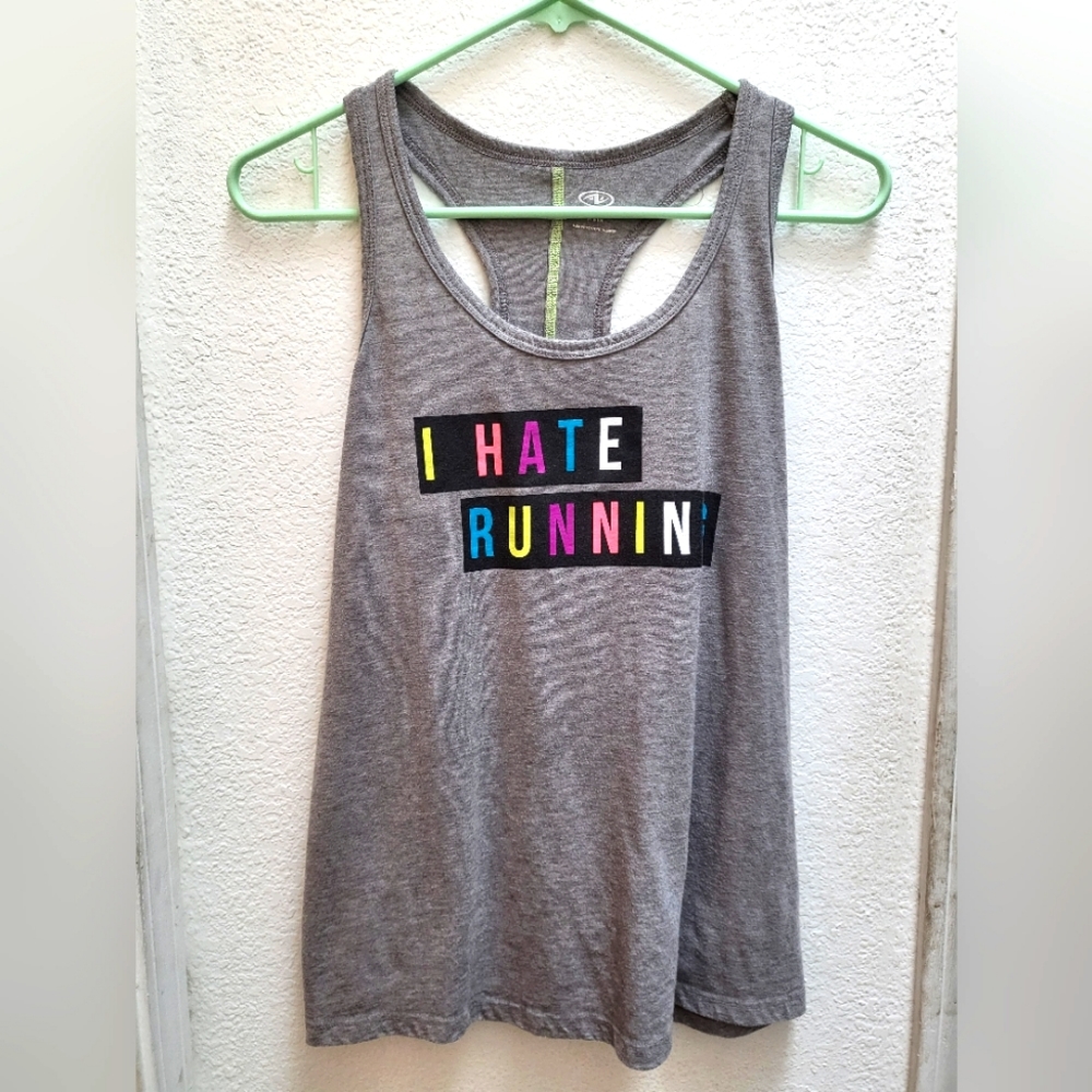 Athletic "I hate running" tank top